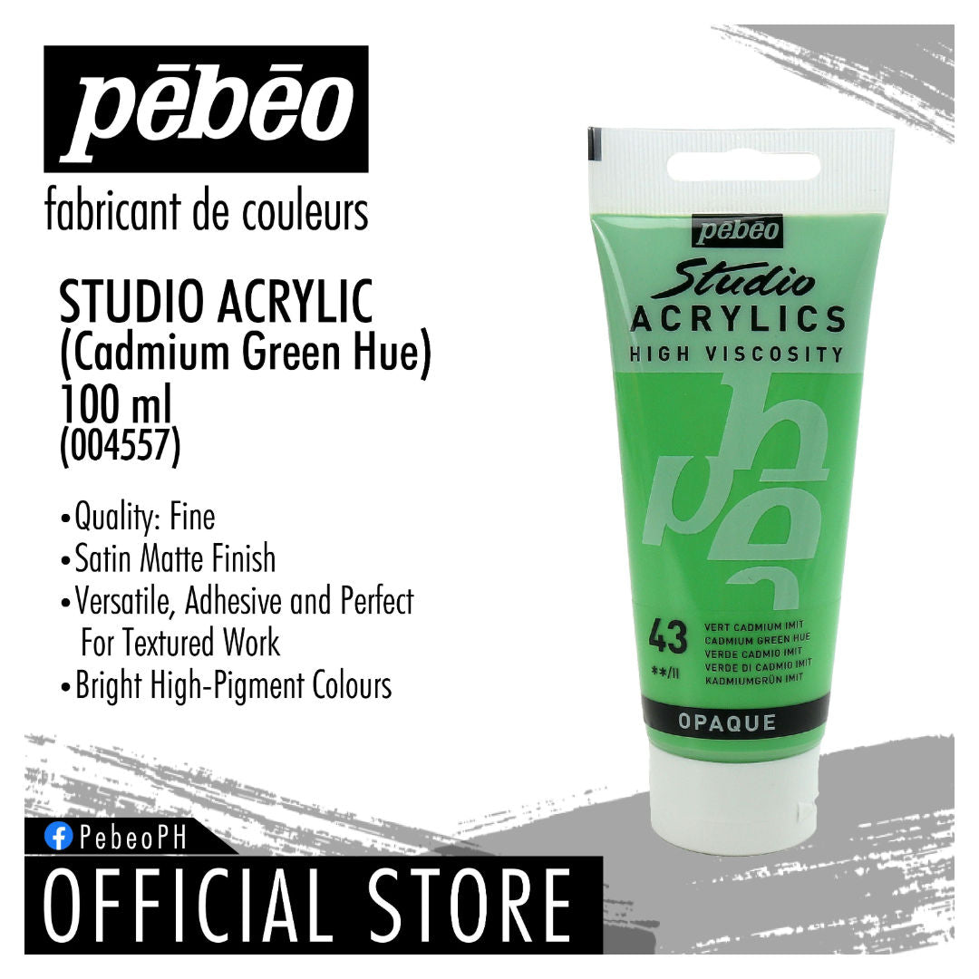 Pebeo Acrylic Paint, Cadmium, 100 ml
